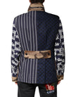 Multicolor Cotton Logo Patchwork Coat Jacket