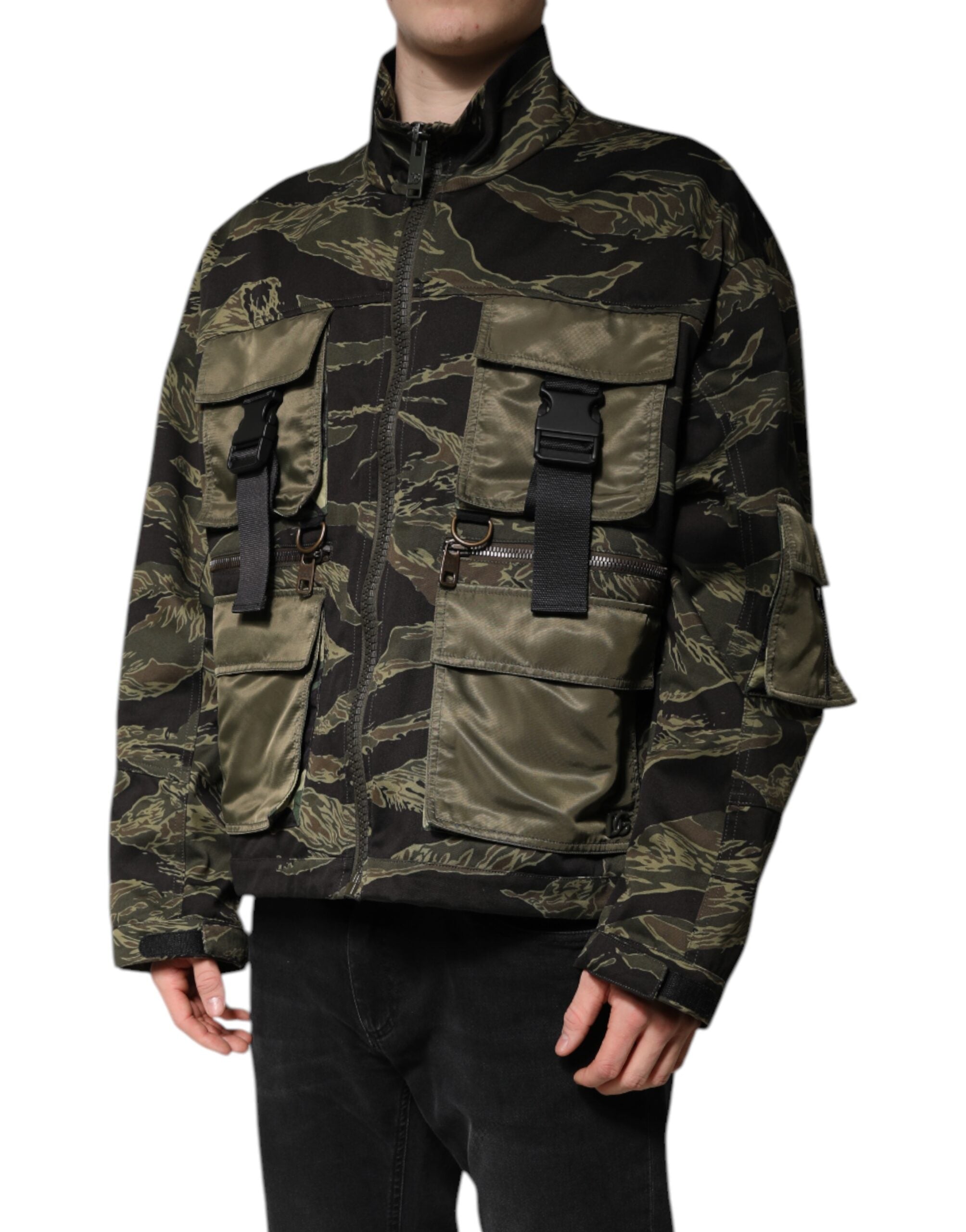 Multicolor Camouflage Cotton Bomber Jacket