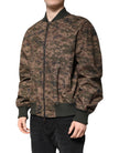 Brown Camouflage Bomber Full Zip Jacket