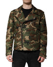 Multicolor Camouflage Nylon Biker Jacket