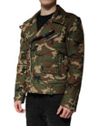 Multicolor Camouflage Nylon Biker Jacket