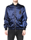 Blue Nylon DG Crown Full Zip Bomber Jacket