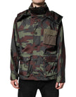 Multicolor Camouflage Button Hooded Jacket