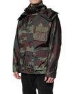 Multicolor Camouflage Button Hooded Jacket