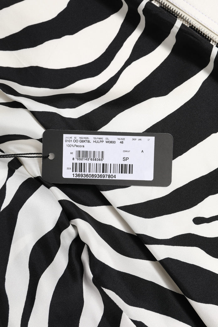 White Collared Full Zip Biker Coat Jacket