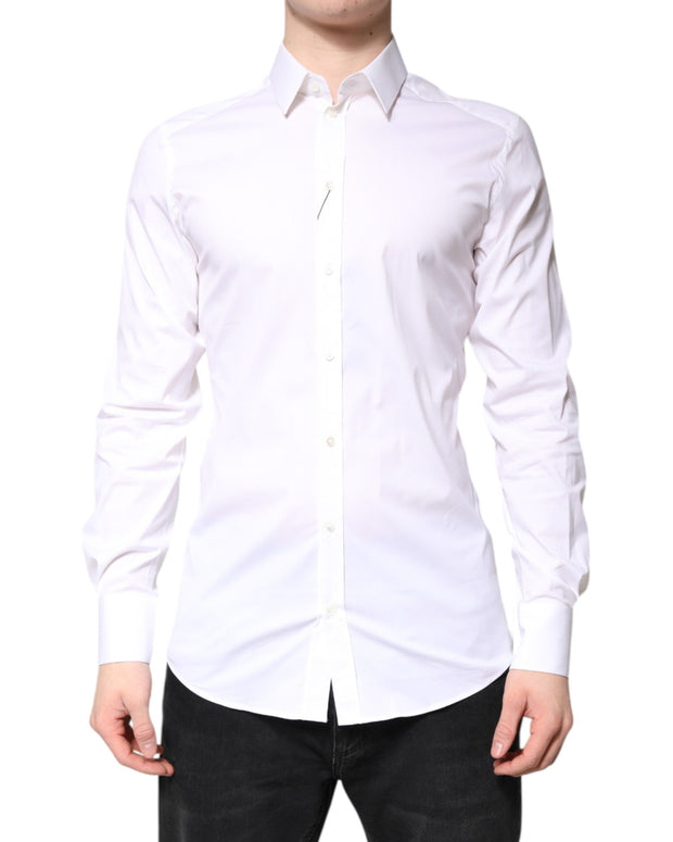 White Cotton GOLD Dress Formal Collared Shirt