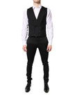 Black Single Breasted Formal Blazer with Vest