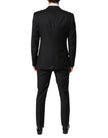 Black Wool Single Breasted 2 Piece Suit