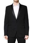 Black Wool Single Breasted 2 Piece Suit