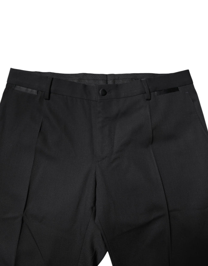 Black Wool Single Breasted 2 Piece Suit