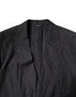 Black Cotton Single Breasted 2 Piece Suit