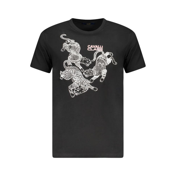 Black Cotton Men T-Shirt