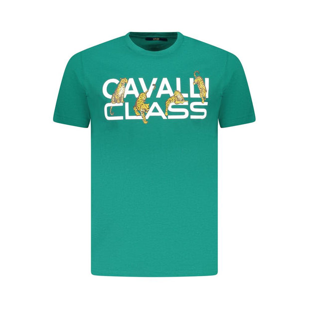 Green Cotton Men T-Shirt