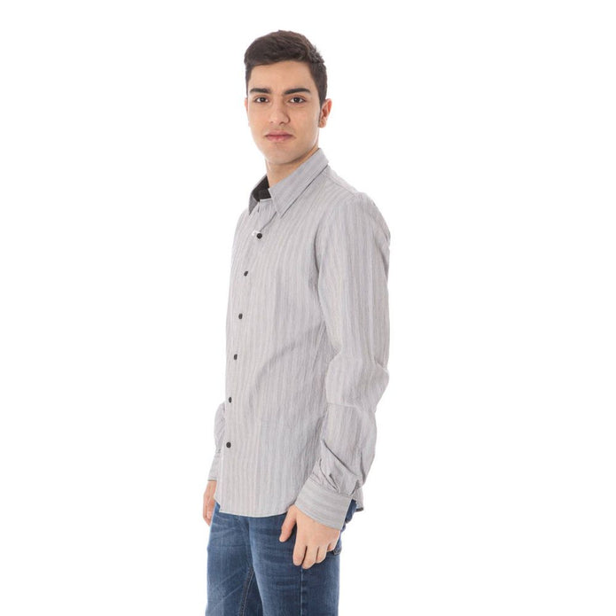 White Cotton Men Shirt