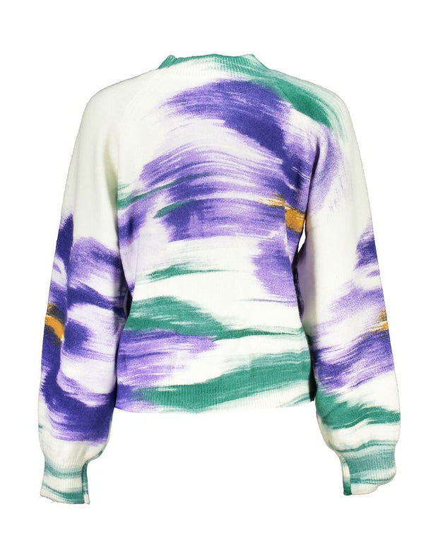Elegant Crew Neck Sweater with Contrast Detailing