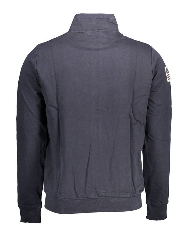 Blue Cotton Men Sweater