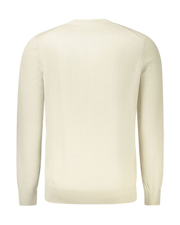 Beige Cotton Men Sweater