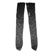 Black Floral Lace Cotton Stretch Stockings Socks