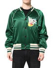 Green Floral DG Logo Full Zip Bomber Jacket