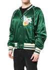 Green Floral DG Logo Full Zip Bomber Jacket