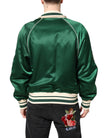 Green Floral DG Logo Full Zip Bomber Jacket