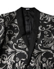 Black Gray MARTINI Jacquard Men 3 Piece Suit