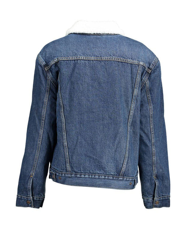 Blue Cotton Women Jacket