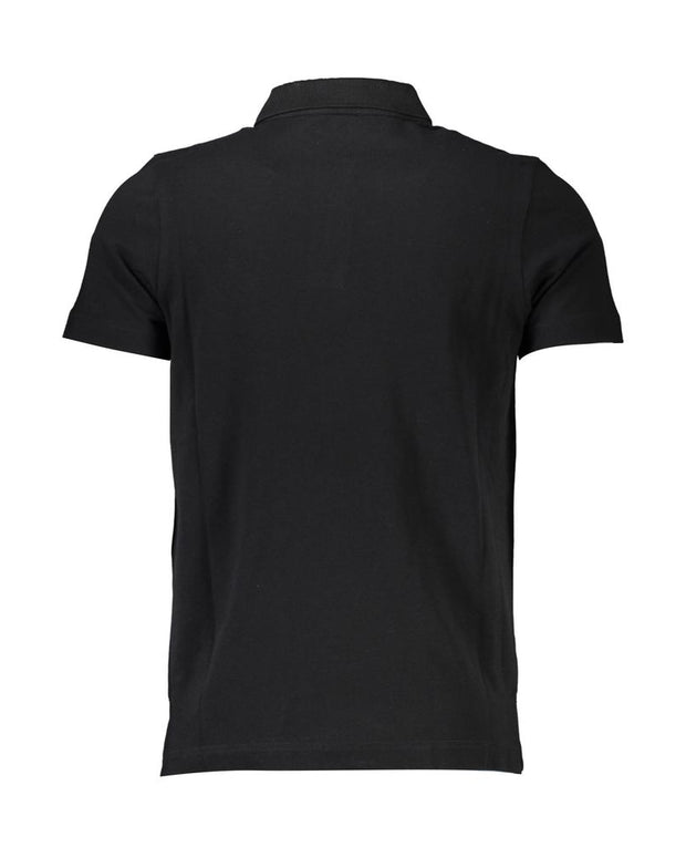 Black Cotton Men Polo Shirt