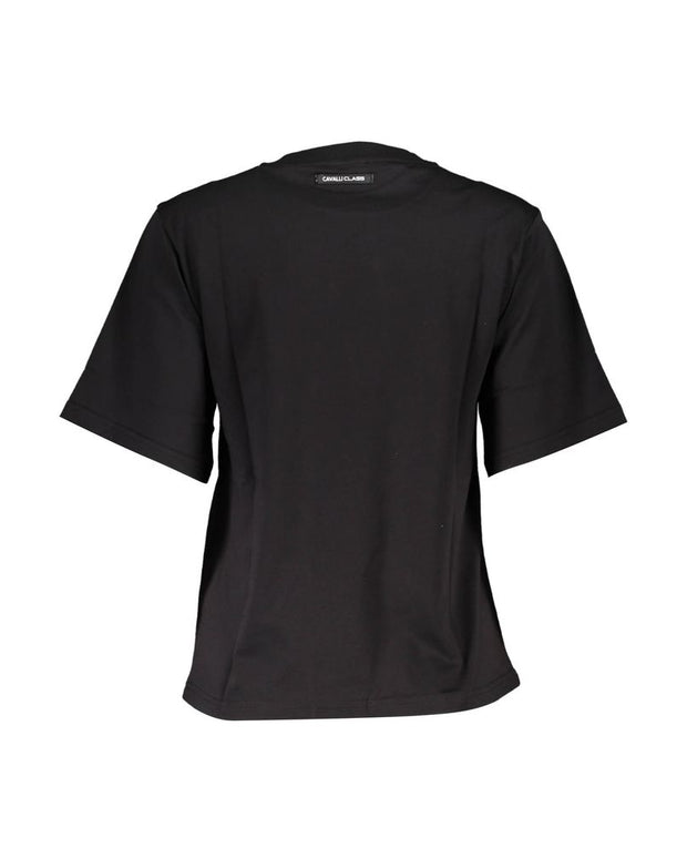 Black Cotton Women T-Shirt