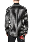 Black White Striped Cotton Dress Shirt