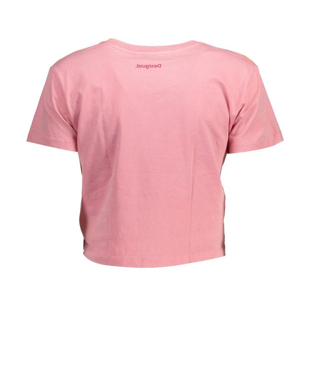 Pink Cotton Women T-Shirt
