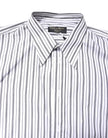 White Black Stripe Button Down Casual Shirt