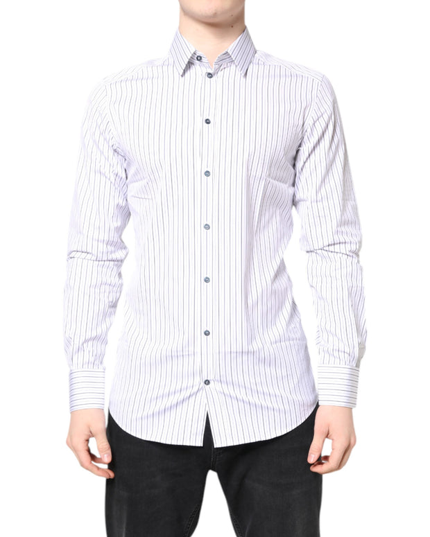 White Stripes GOLD Cotton Formal Shirt