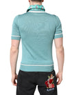 Green Printed Collared Short Sleeve T-shirt