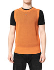 Orange Cashmere Round Neck Sleeveless T-shirt