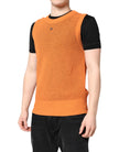 Orange Cashmere Round Neck Sleeveless T-shirt