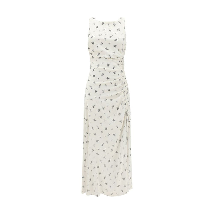 Satin floral long Dress