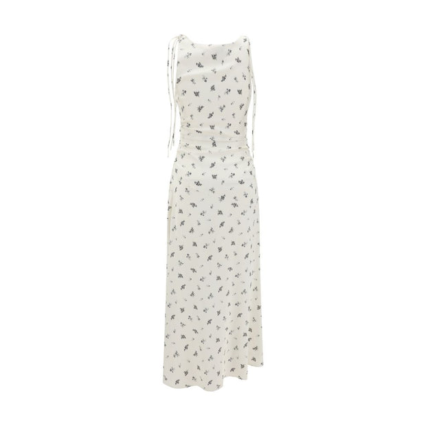 Satin floral long Dress