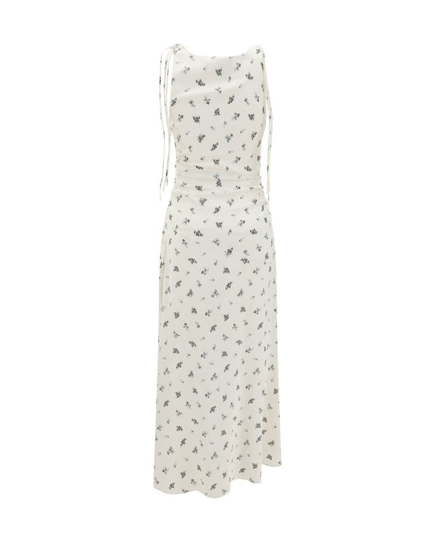 Satin floral long Dress