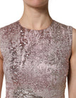Pink Jacquard Sleeveless Sheath Mini Dress