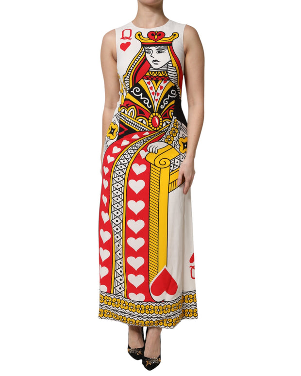White Queen Of Hearts Sleeveless Maxi Dress