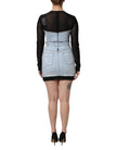 Black Blue Long Sleeves Denim Mini Dress