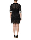 Black Floral Lace Embellished Mini Dress