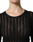Black Cashmere Long Sleeves A-line Midi Dress