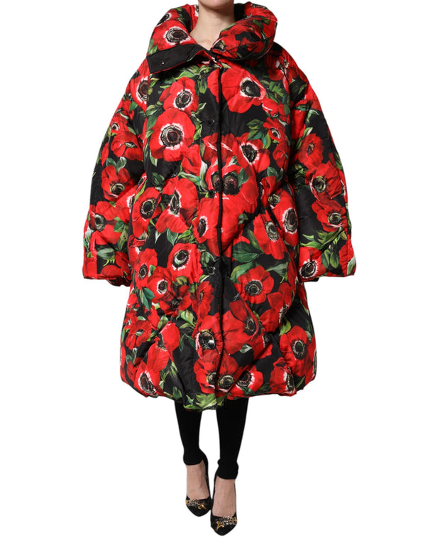 Multicolor Floral Full Zip Padded Jacket
