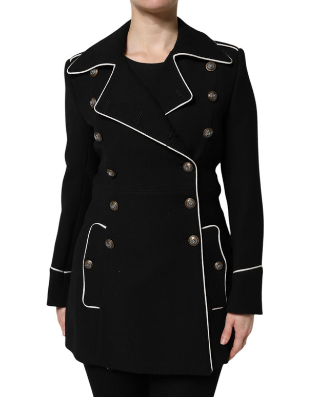 Black Wool Double Breasted Blazer Jacket