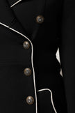 Black Wool Double Breasted Blazer Jacket