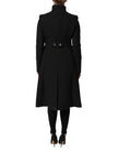 Black Wool Single Breasted Trench Coat Jacket