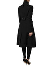Black Wool Single Breasted Trench Coat Jacket