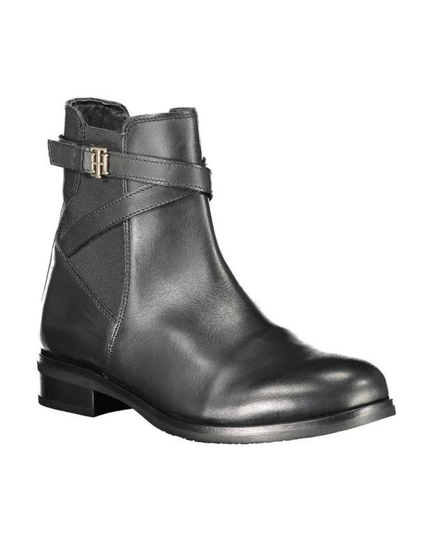Black Leather Women Boot